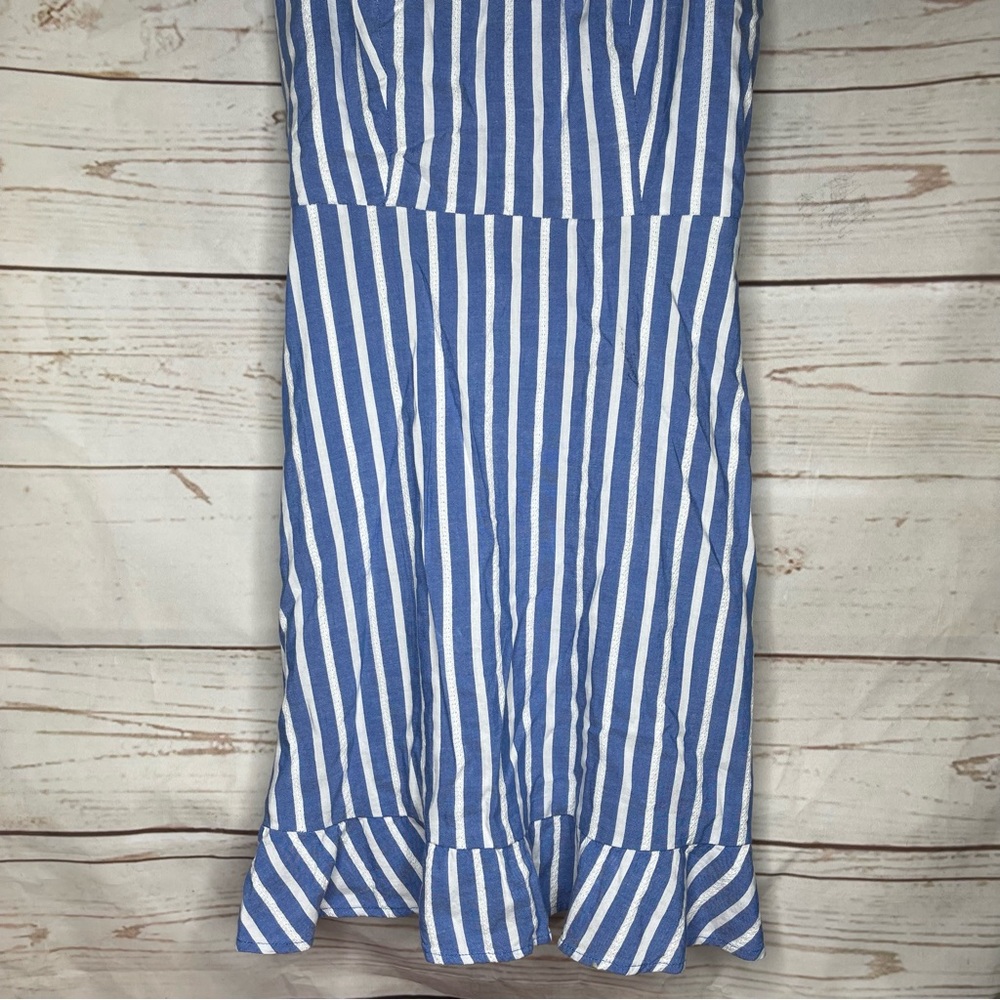 NWT $34.99 Old Navy • Mini Dress • Blue White Stripes • Small • Spaghetti Strap - Picture 3 of 8